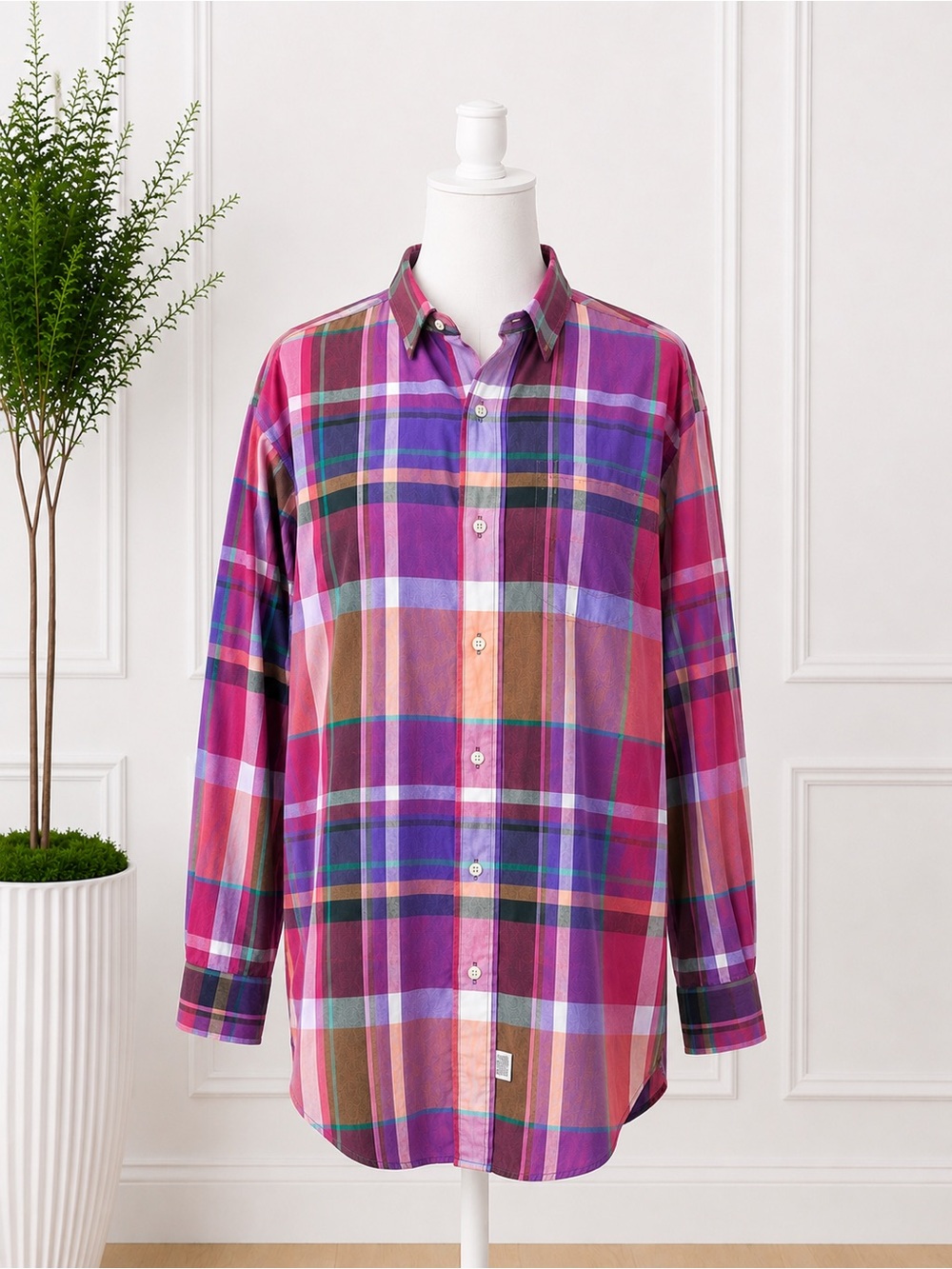 Polo Ralph Lauren Men’s Small Plaid Button Down Shirt | 100% Cotton | Y2K Preppy